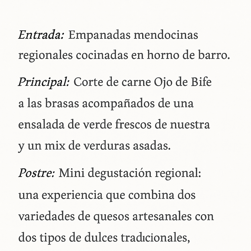 Menú Especial Estacional