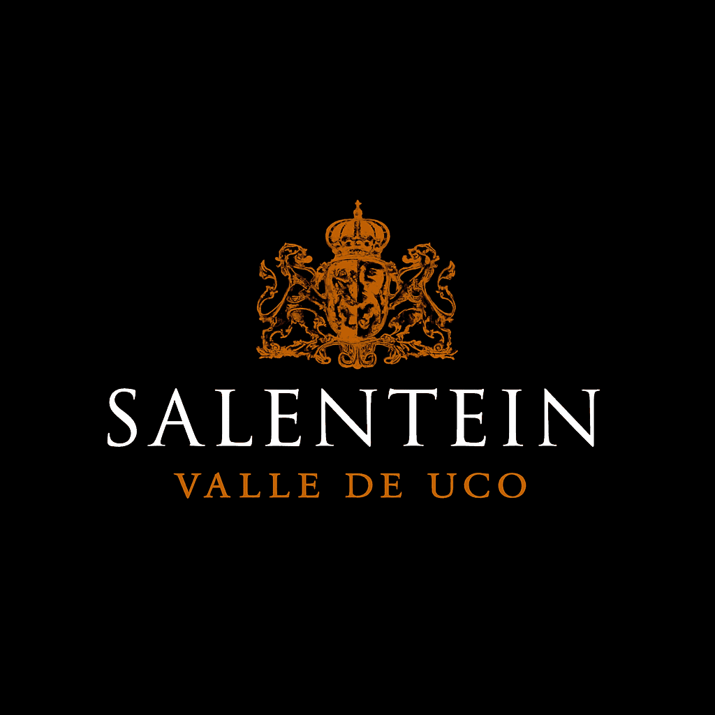 Salentein Valle de Uco logo with ornate emblem on black background.
