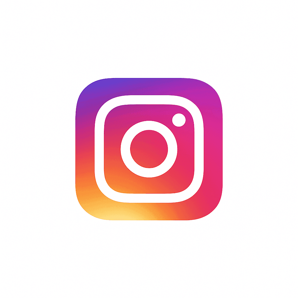 Instagram logo with a gradient color scheme of purple, pink, and orange.